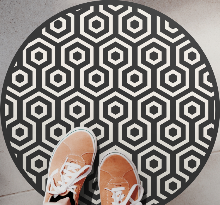 Hexagon Arrangement geometric vinyl rug - TenStickers