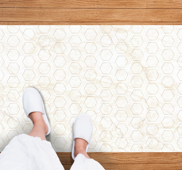 Hexagon Marble Pattern marble vinyl rug - TenStickers