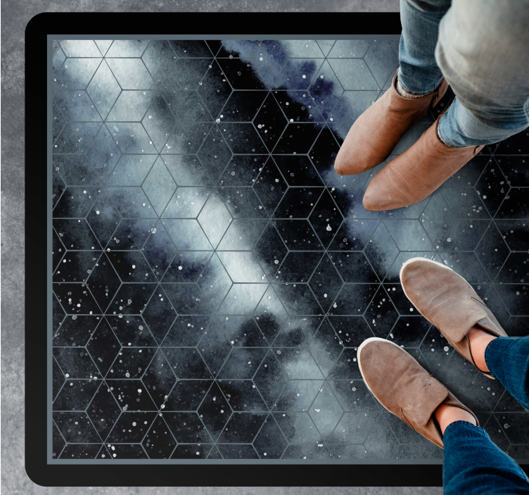 Hexagonal galaxy pattern teen vinyl rug - TenStickers