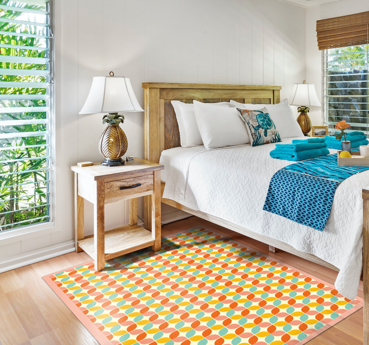 Hexagonal Geometry geometric vinyl rug - TenStickers