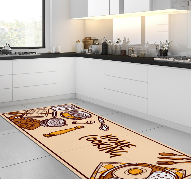 Home Cooking kitchen vinyl rug - TenStickers