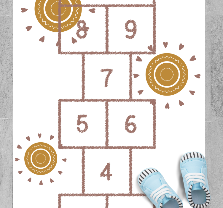 Hopscotch Playground game vinyl rug - TenStickers