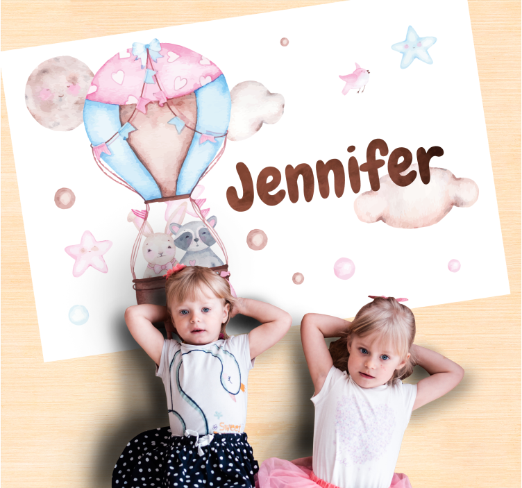 Hot Air Ballooning custom vinyl rug - TenStickers