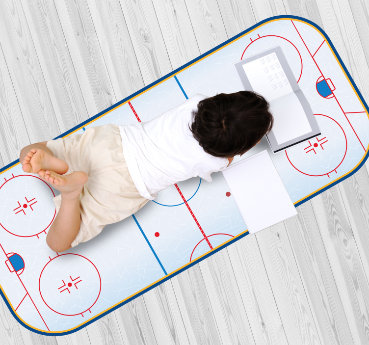 Ice Hockey Pitch kids vinyl rug - TenStickers