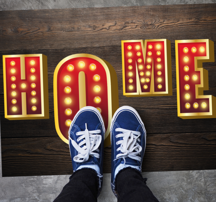 Illuminated Home Sign entrance hall vinyl rug - TenStickers