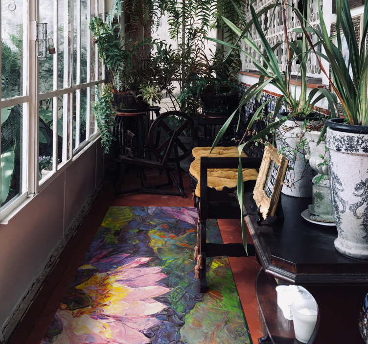 Impressionistic Florals floral vinyl rug - TenStickers