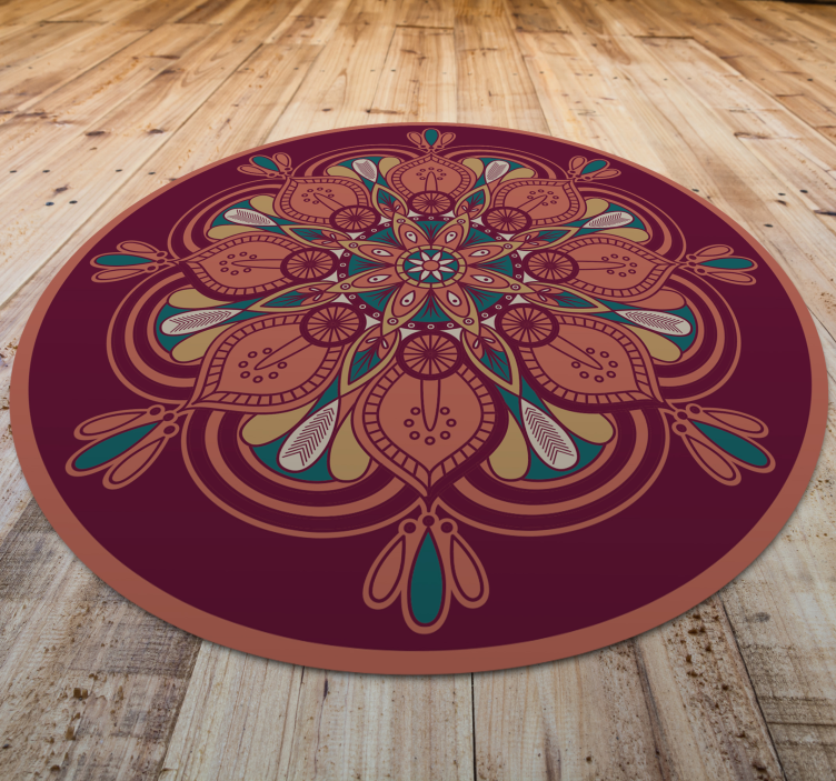 indian style mandala flower vinyl rug - TenStickers