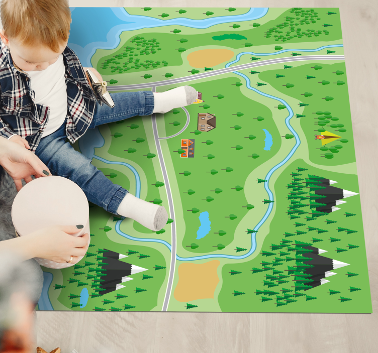 Interactive Playroad Kids vinyl rug - TenStickers