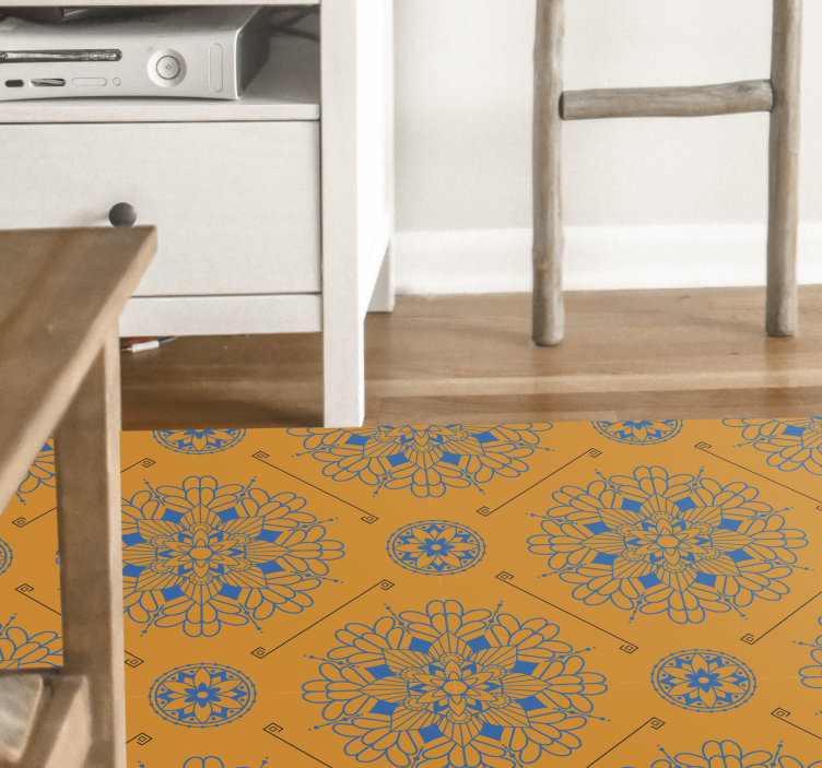 Italian yellow and blue tile carpet - TenStickers