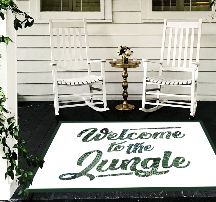 Jungle Welcome Phrase custom rug - TenStickers