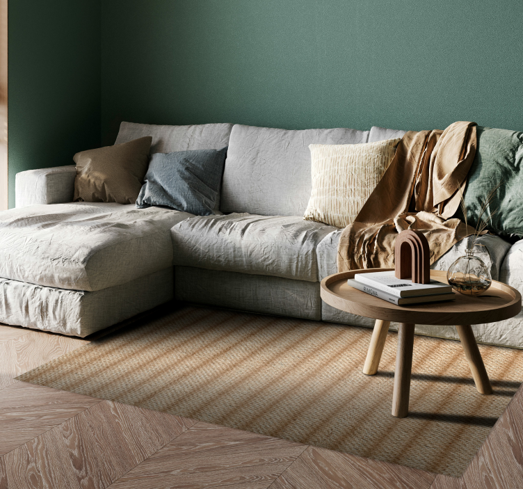 Jute vinyl rug with pattern - TenStickers