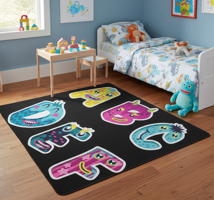 Kids vinyl rug alphabet letters design - TenStickers