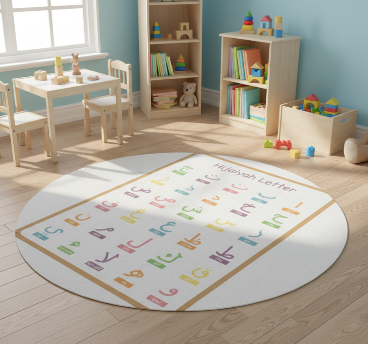 Kids vinyl rug arabic alphabet design - TenStickers