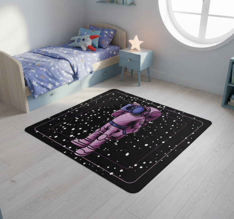Kids vinyl rug astronaut with radio tape - TenStickers