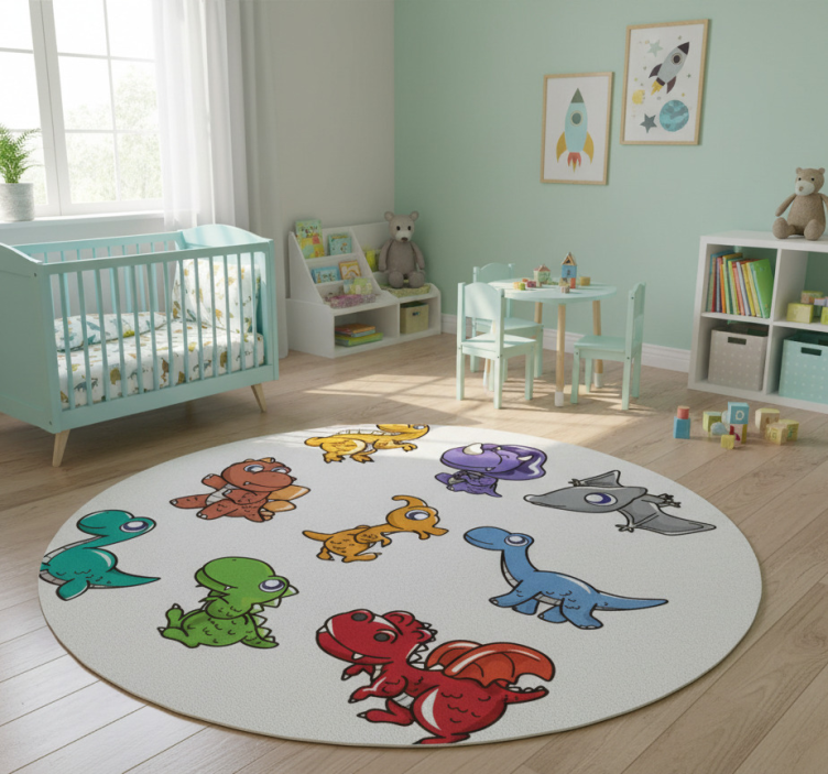 Kids vinyl rug baby dinosaur stickers - TenStickers