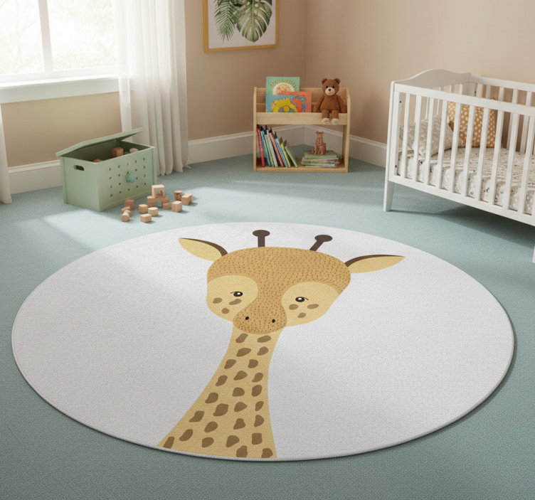 Kids vinyl rug baby giraffe design - TenStickers