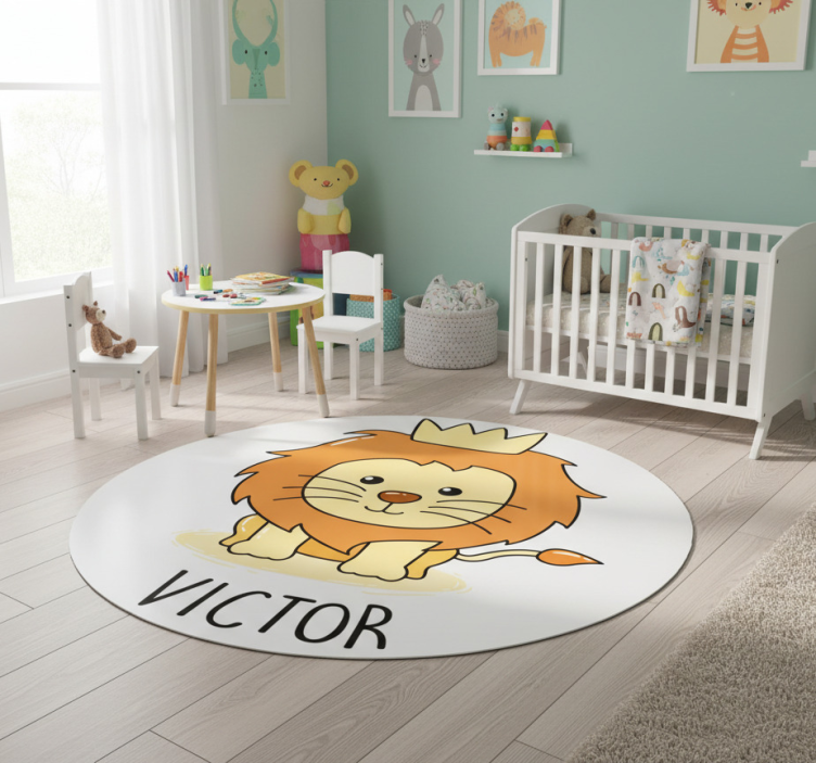 Kids vinyl rug baby lion design - TenStickers