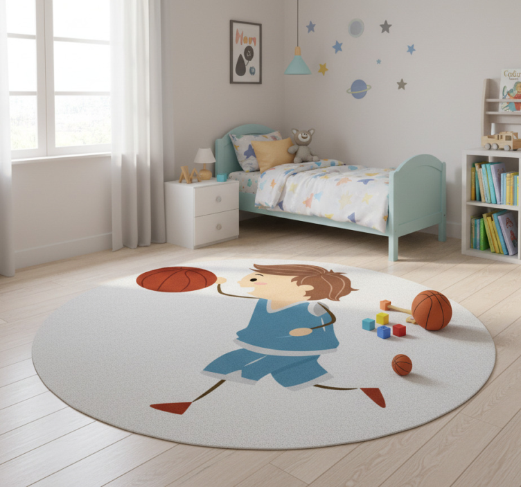 Kids vinyl rug basketball design for children - TenStickers