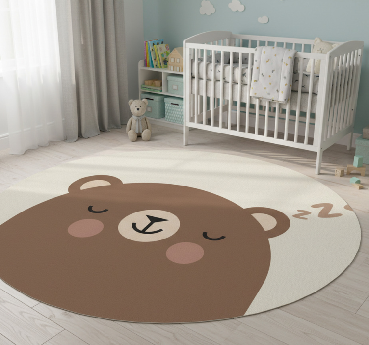 Kids vinyl rug bear for children's bed - TenStickers