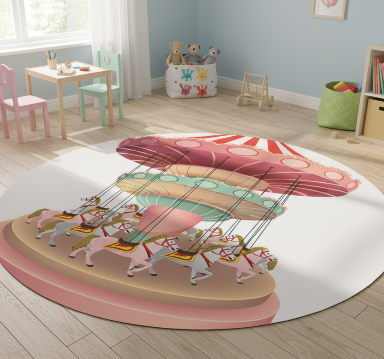 Kids vinyl rug fair carousel - TenStickers