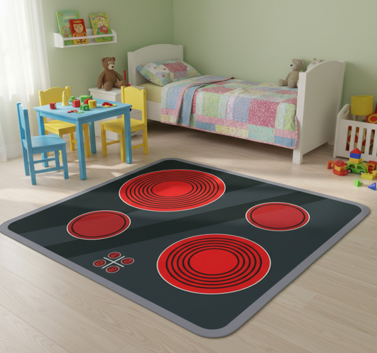 Kids vinyl rug for kitchen ceramic stove area - TenStickers