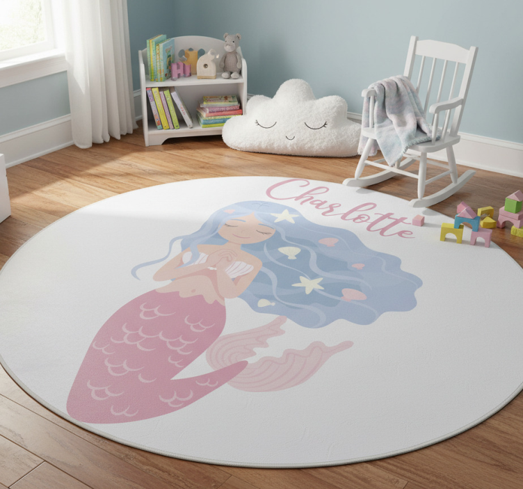 Kids vinyl rug colorful mermaid - TenStickers