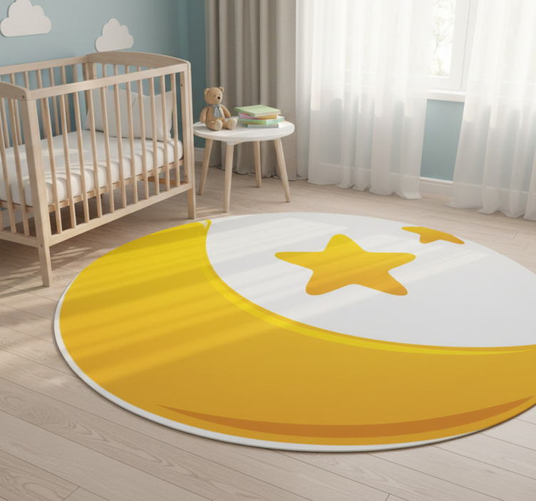 Kids vinyl rug half moon and stars - TenStickers
