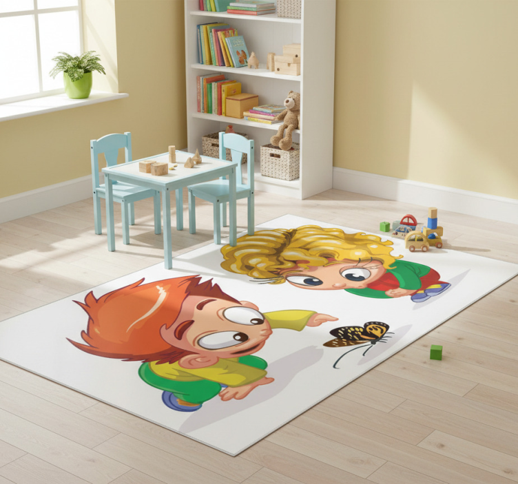 Kids vinyl rug curious kids vinyl rug - TenStickers