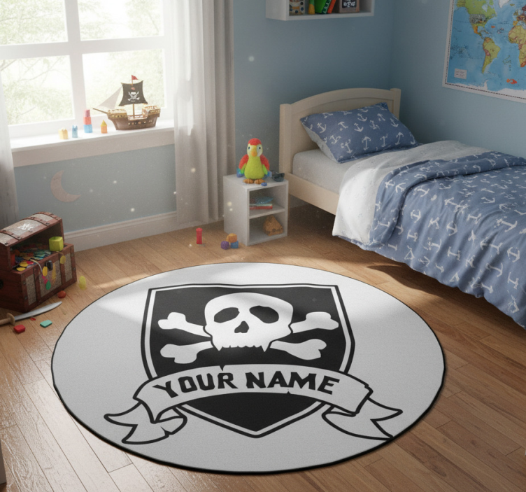Kids vinyl rug pirate skull personalized - TenStickers