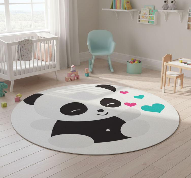 Kids vinyl rug with lovely panda bear design - TenStickers