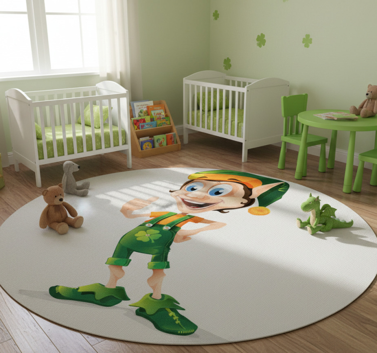 Kids vinyl rug clover elf - TenStickers