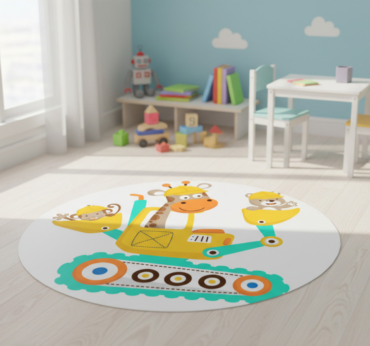 Kids vinyl rug featuring animal designs - TenStickers