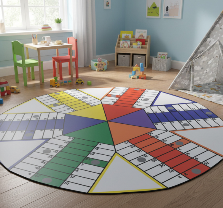 Kids vinyl rug geometric parchis board adhesive - TenStickers