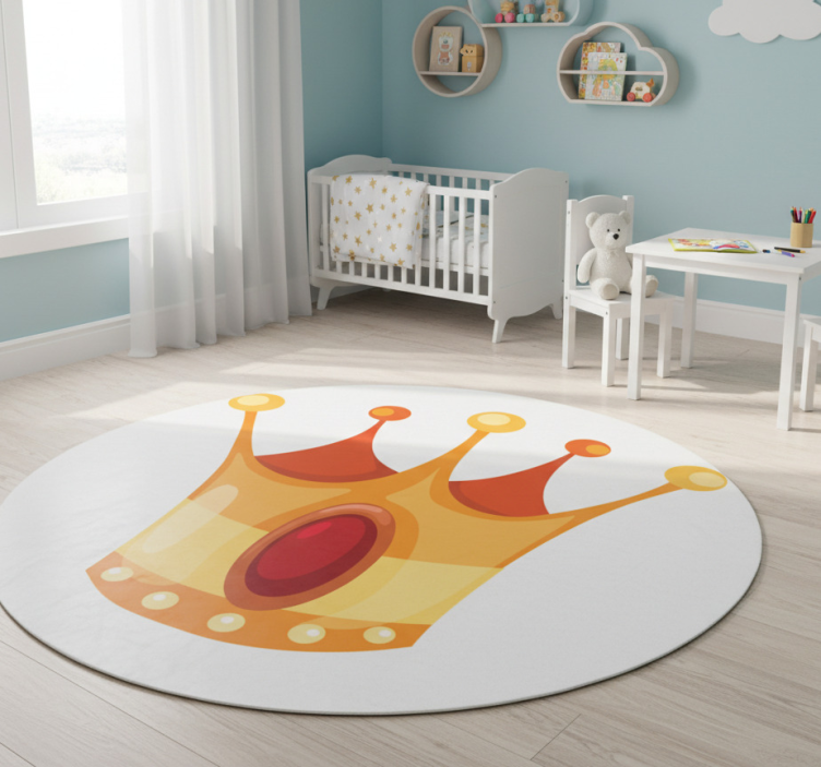 Kids vinyl rug king crown design - TenStickers