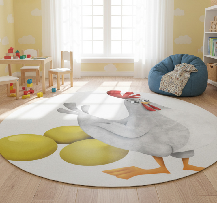 Kids vinyl rug fen with golden eggs - TenStickers