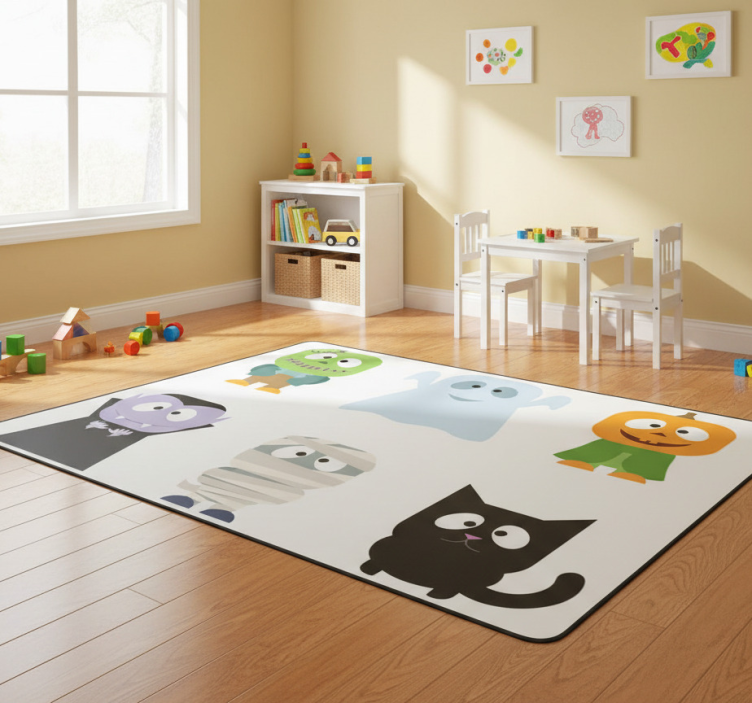Kids vinyl rug halloween monster stickers - TenStickers