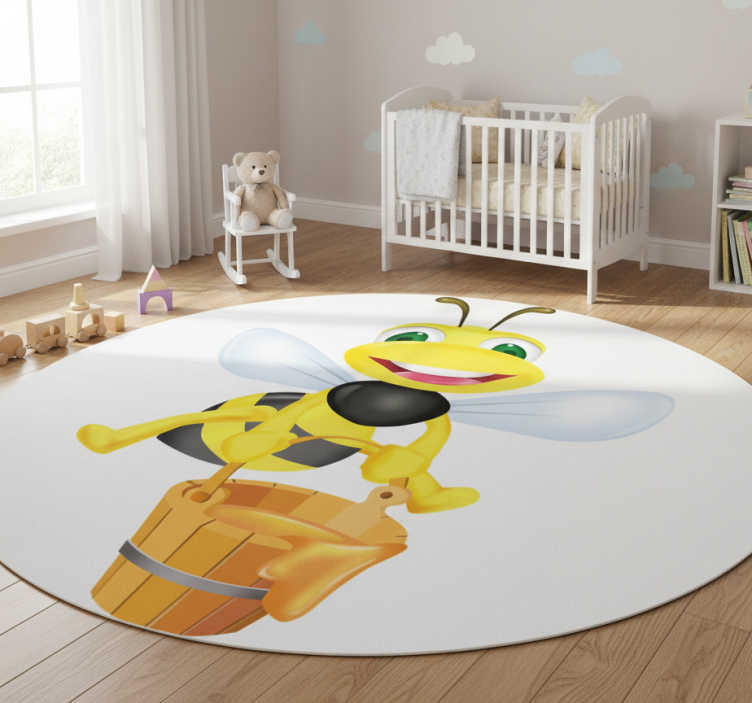 Kids vinyl rug honey bee sticker - TenStickers