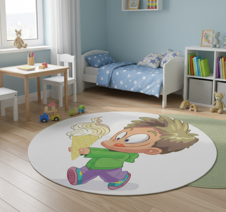 Kids vinyl rug boy with cornet design - TenStickers
