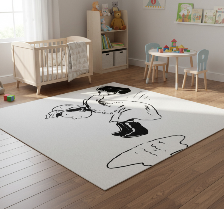 Kids vinyl rug jumping in the puddle - TenStickers