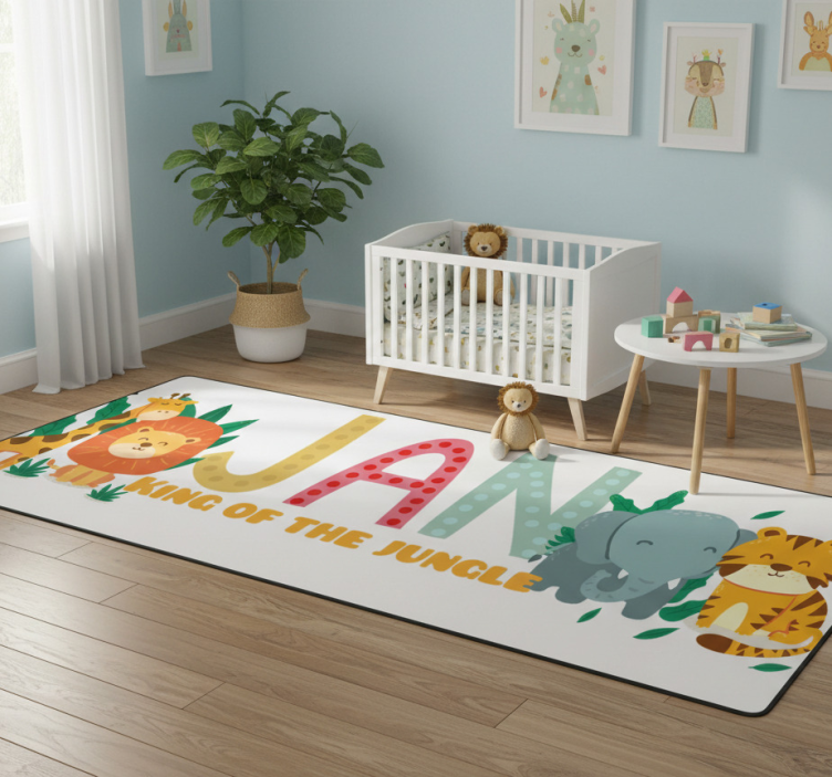 Kids vinyl rug jungle king - TenStickers