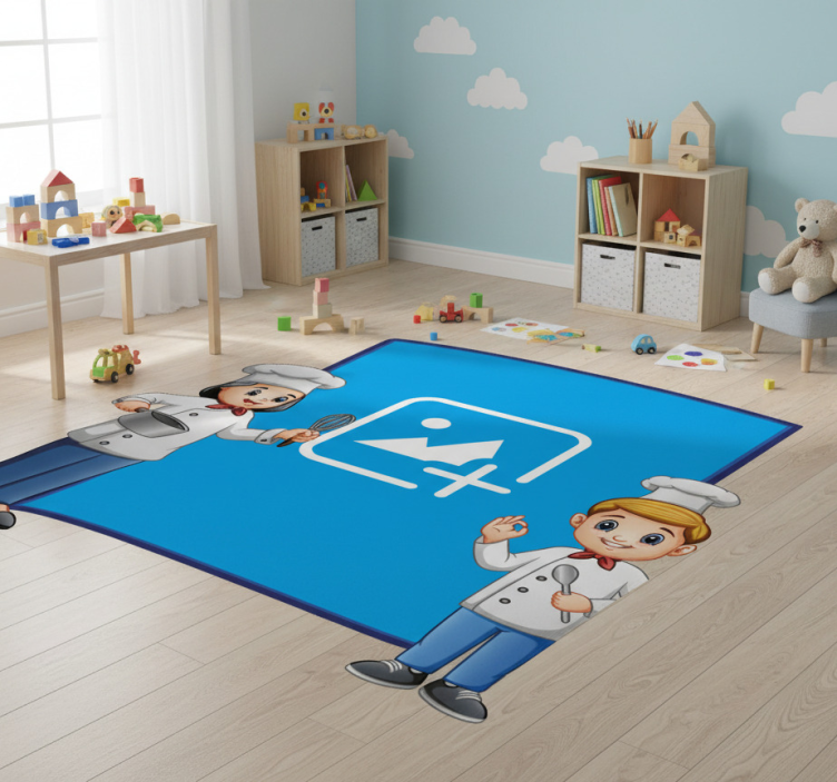 Kids vinyl rug kid chef picture frame - TenStickers