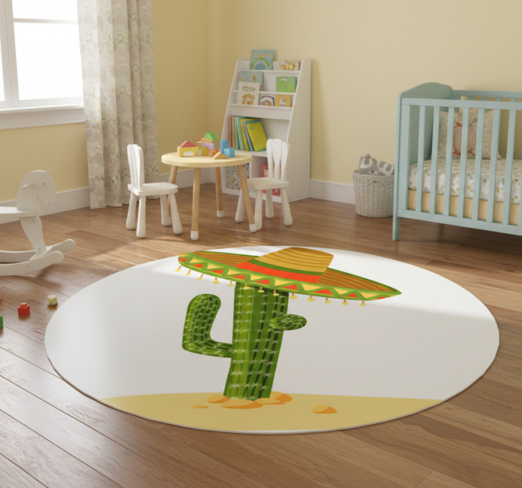 Kids vinyl rug mexican hat design - TenStickers