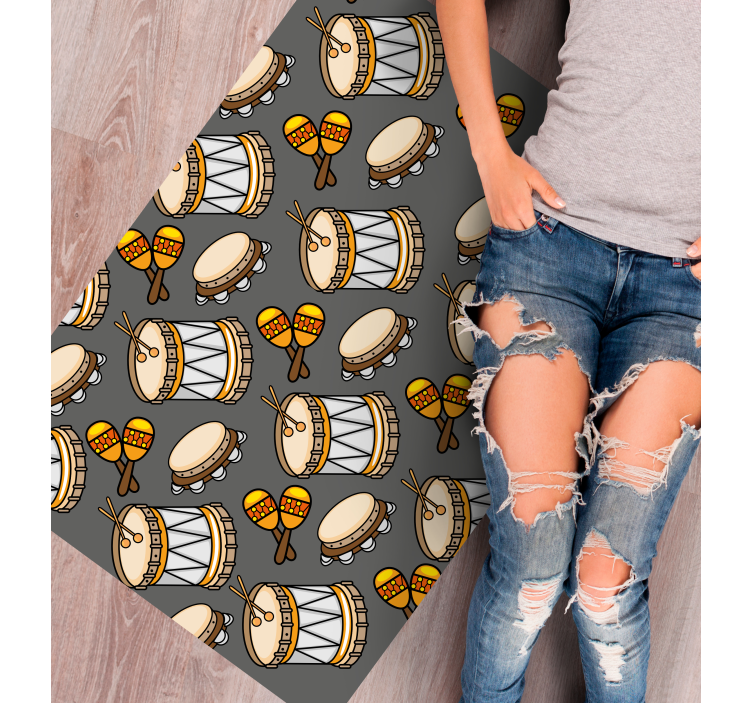 Kids vinyl rug musical instruments collection - TenStickers