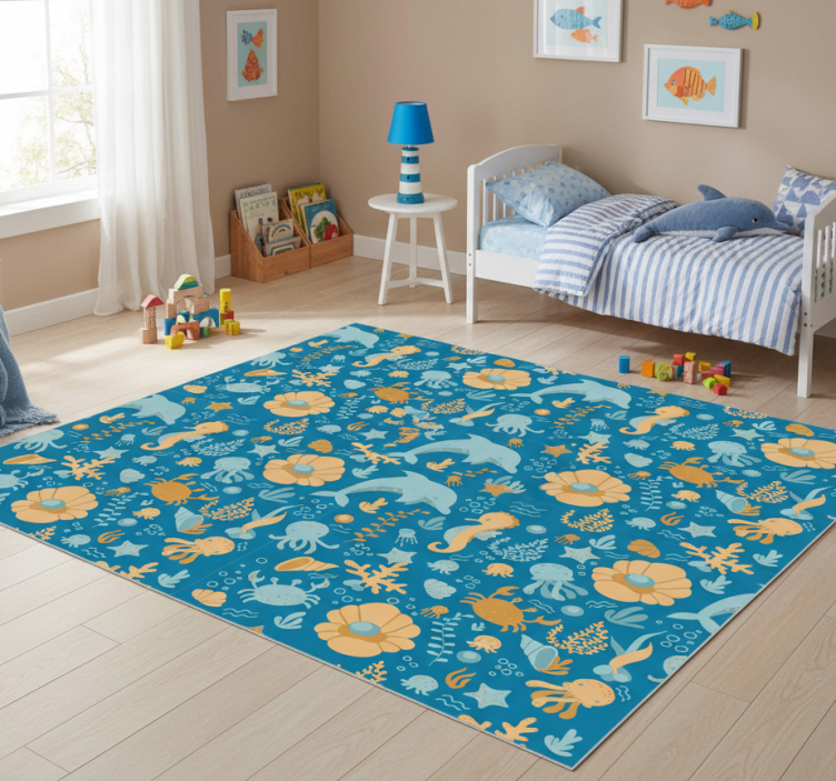 Kids vinyl rug ocean adventure - TenStickers