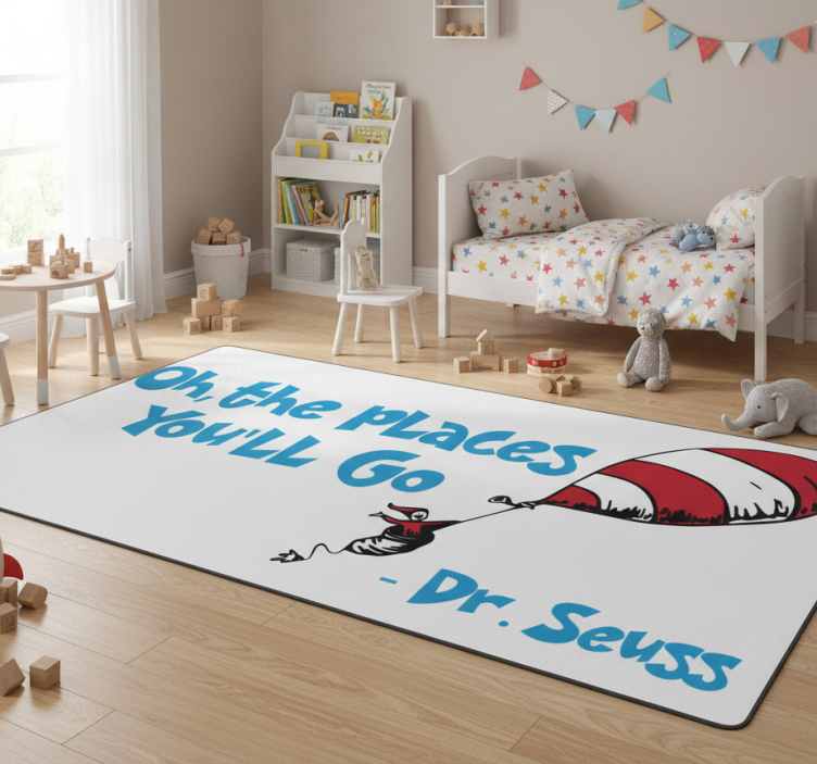 Kids vinyl rug oh, the places you'll go - TenStickers