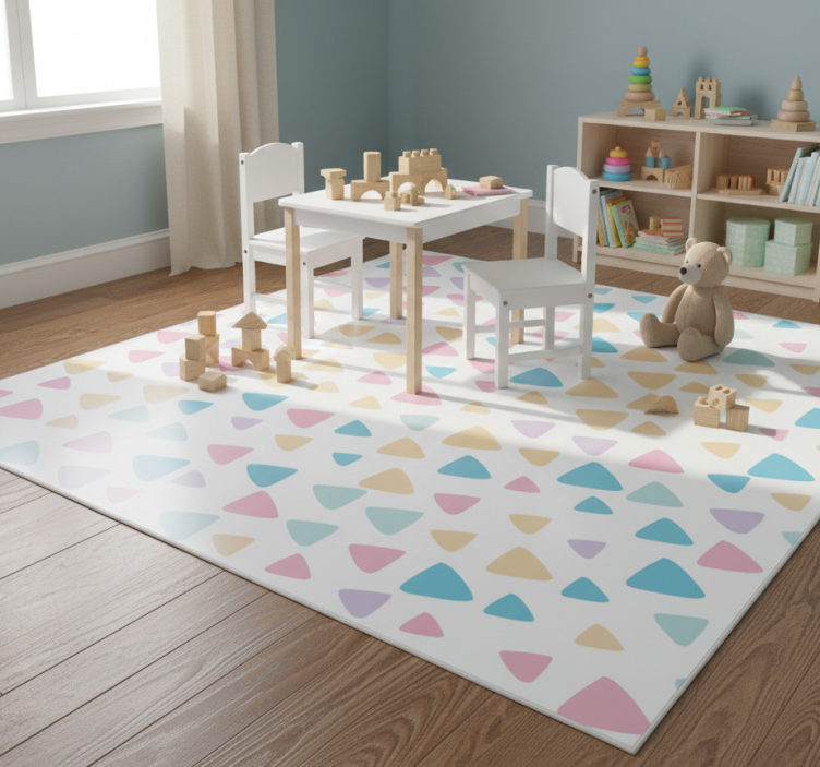 Kids vinyl rug pastel colors pattern - TenStickers