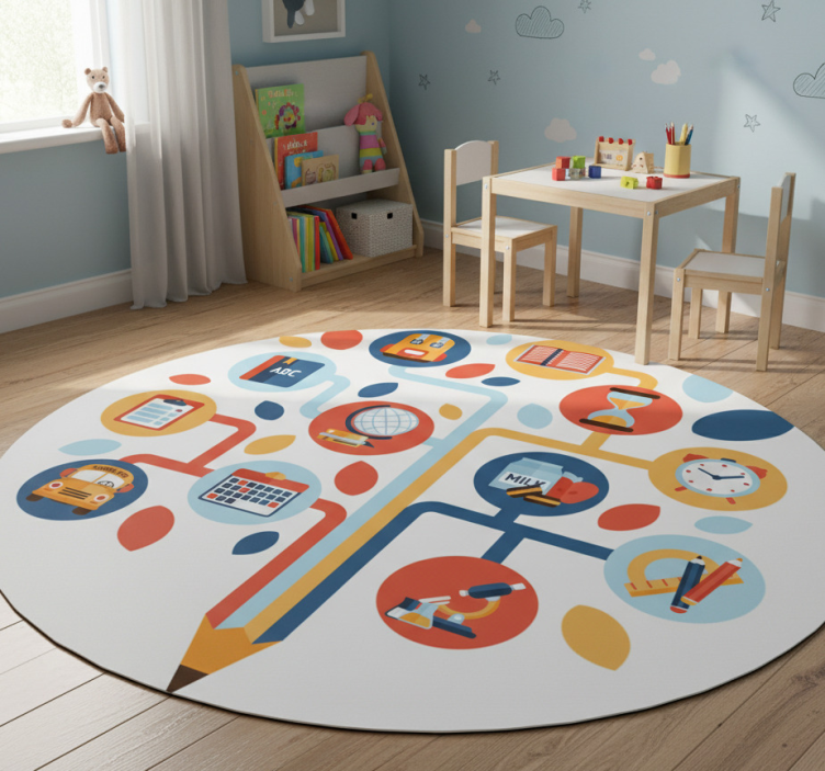 Kids vinyl rug science tree - TenStickers