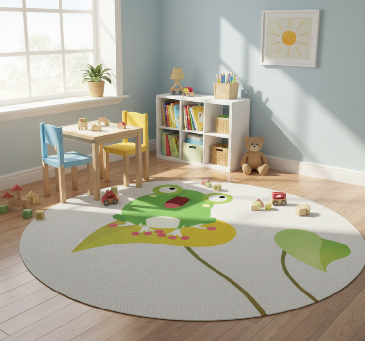 Kids vinyl rug with singing frog design - TenStickers