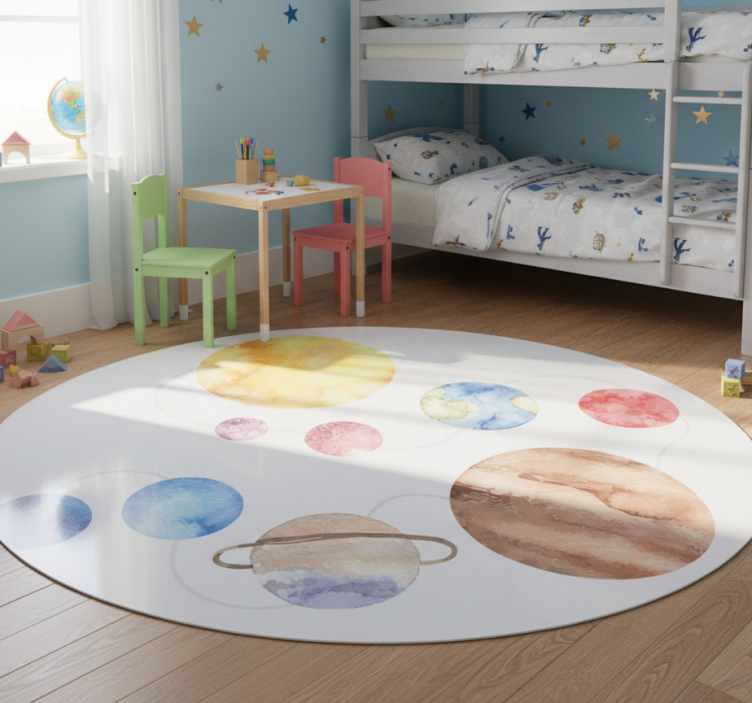 Kids vinyl rug solar system map - TenStickers