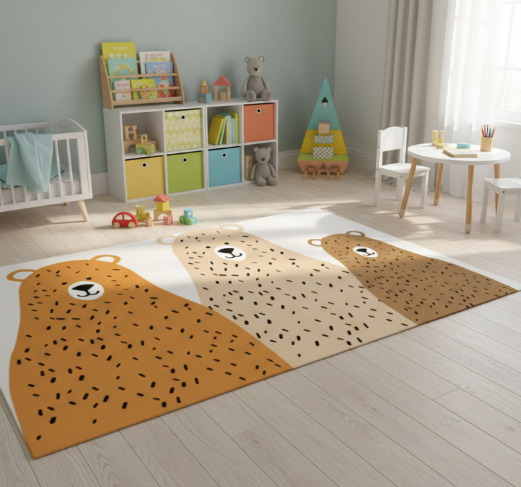 Kids vinyl rug three bear friends - TenStickers